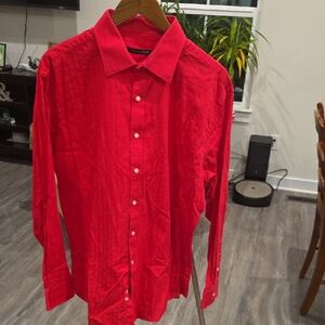 Sean John Vibrant Red Casual Button Down Shirt